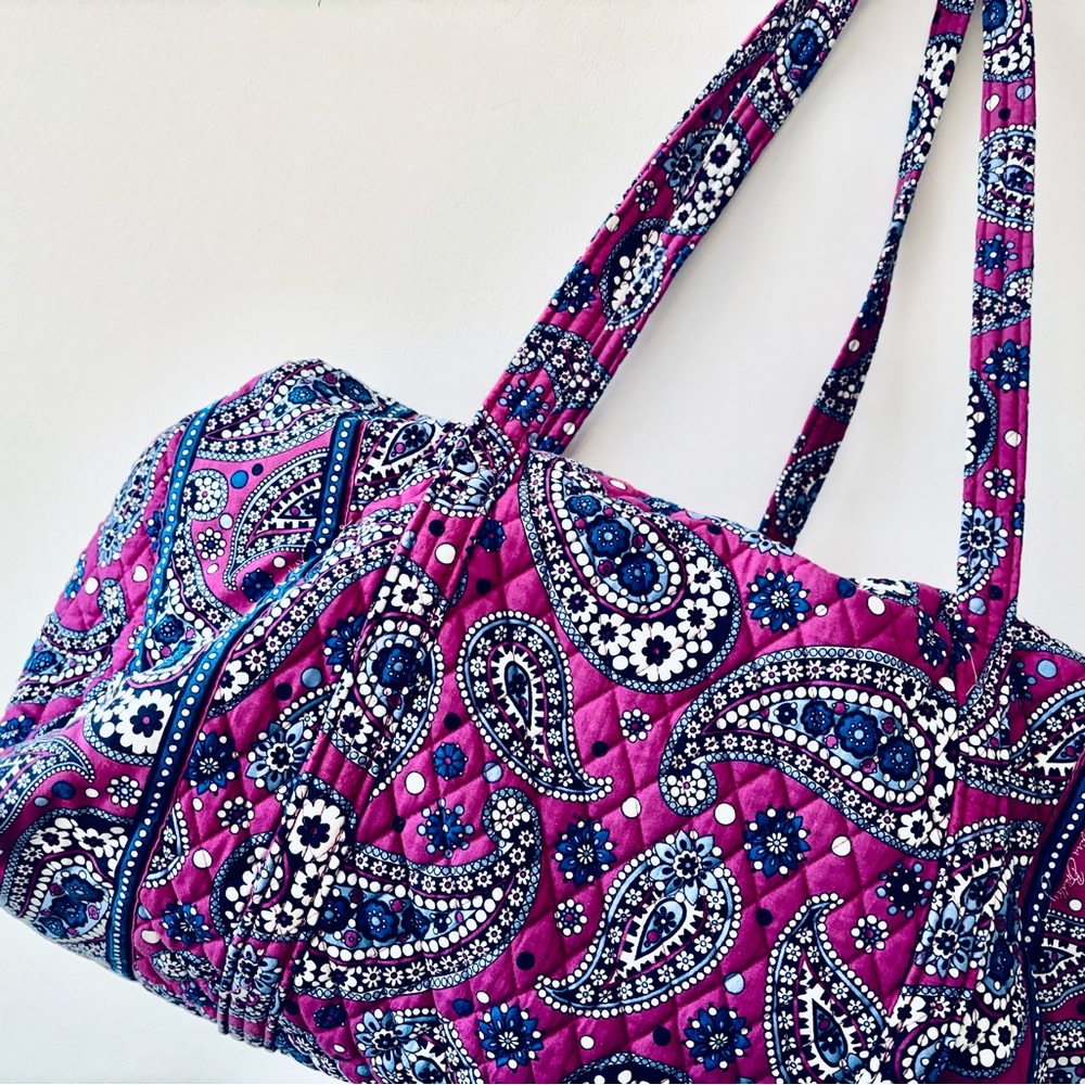Vera Bradley duffle carry on travel bag gym bag in Boysenberry large tote bag